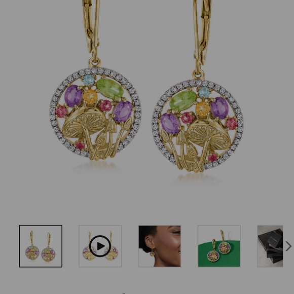 1.97 Carat Ross Simons Multi Gemstone Mushroom Drop Earrings - Picture 4 of 4